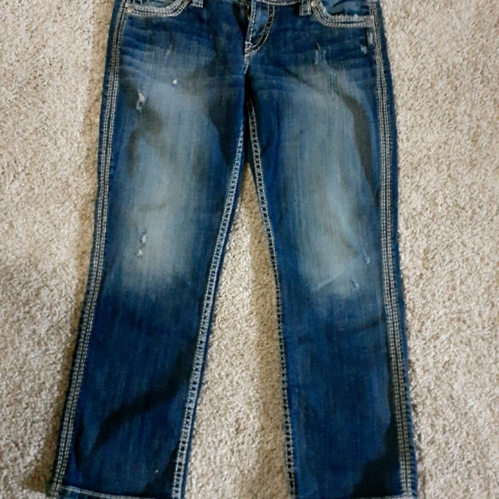 Silver Jean Capris